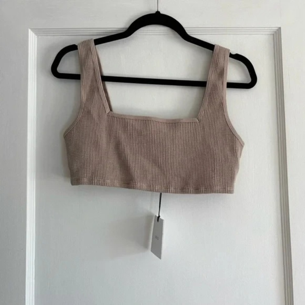 NWT Women's Anthropologie Onia Tan Waffle Knit Bralette Size Large